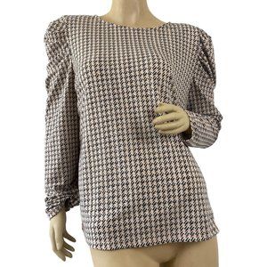 Adrianna Papell Women's Tan Brown LongSleevesTunic Top Blouse Size Medium EUC